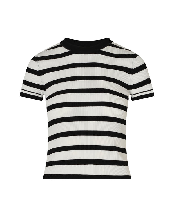 AGNES KNIT TEE - BLACK STRIPE