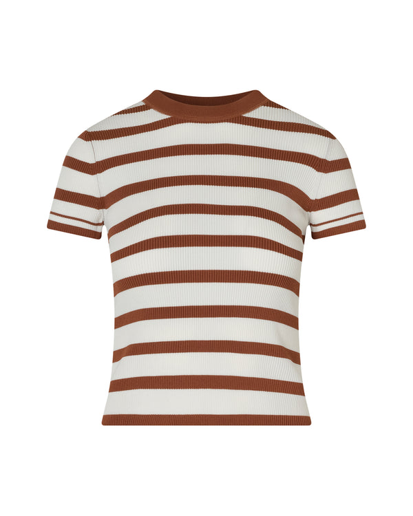 AGNES KNIT TEE - COCOA STRIPE