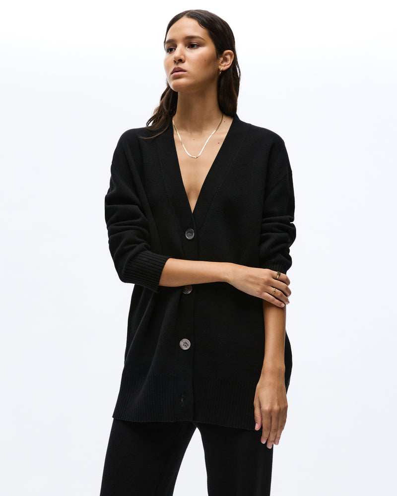 MULTI FABRIC ROUND NECK CARDIGAN – THE SHOP YOHJI YAMAMOTO