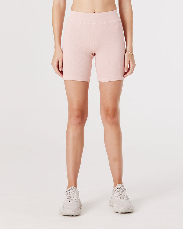 RIB BIKE SHORT - PEACH PINK