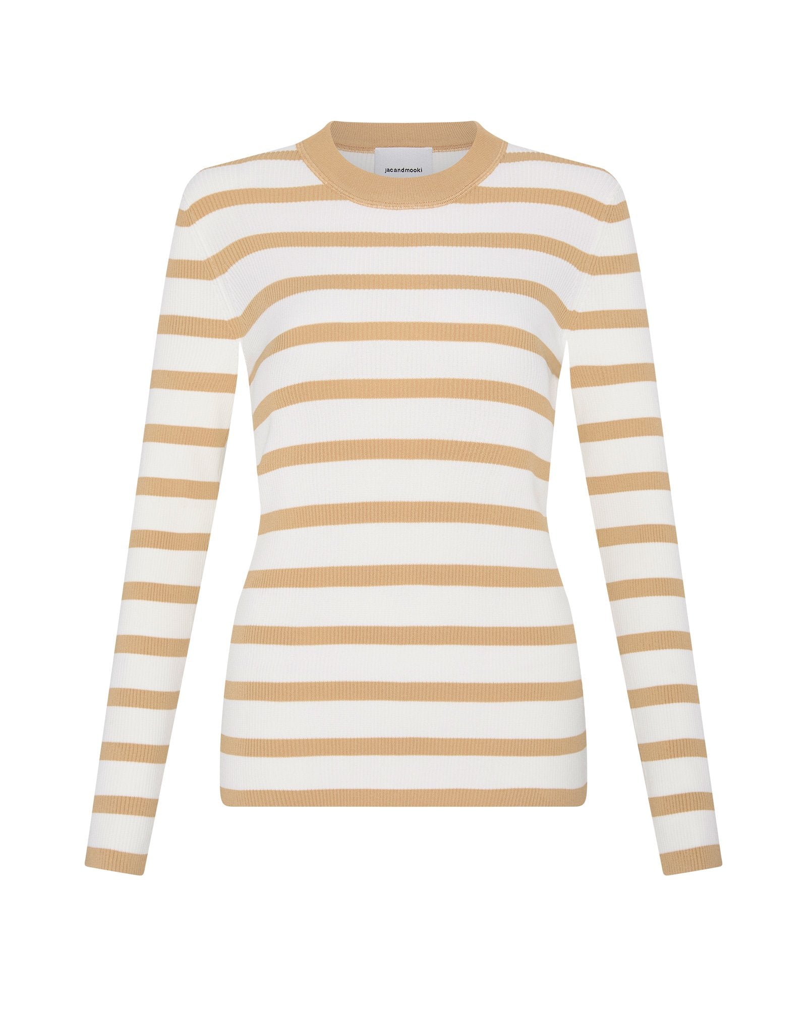 OFEEFAN Women's Long Sleeve Tunic Top - Crewneck Fall Casual Shirt, Caramel, Small