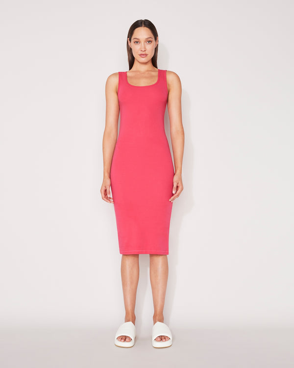 RIB TWO WAY DRESS - ROUGE RED