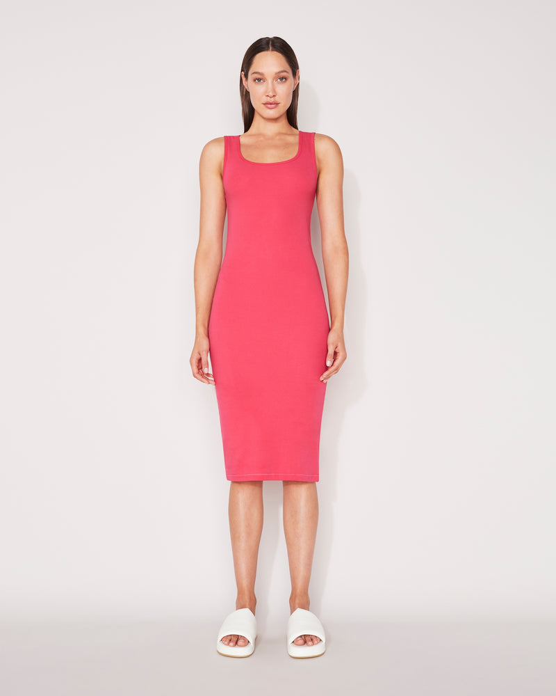 RIB TWO WAY DRESS - ROUGE RED